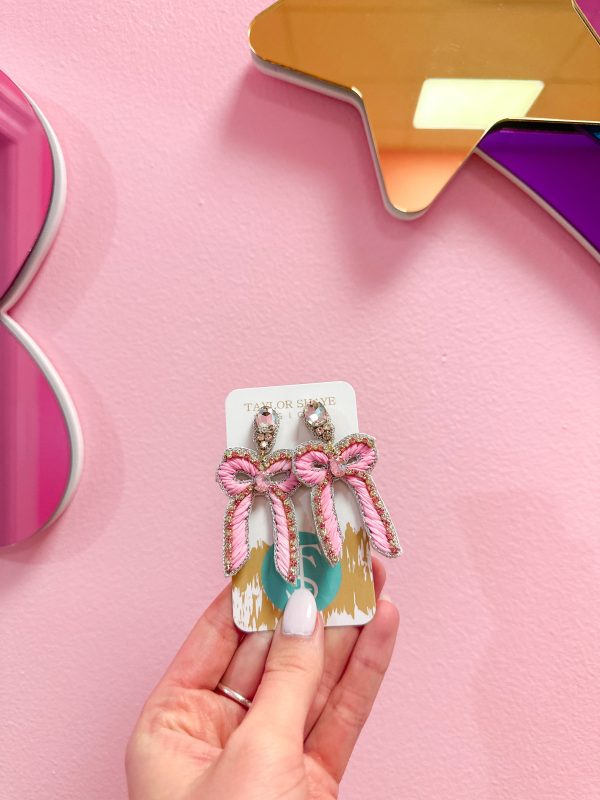 Beaded Bow Drops Hot on Sale - Image 2