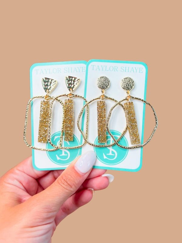Gold Glitter Stick Hoops For Discount