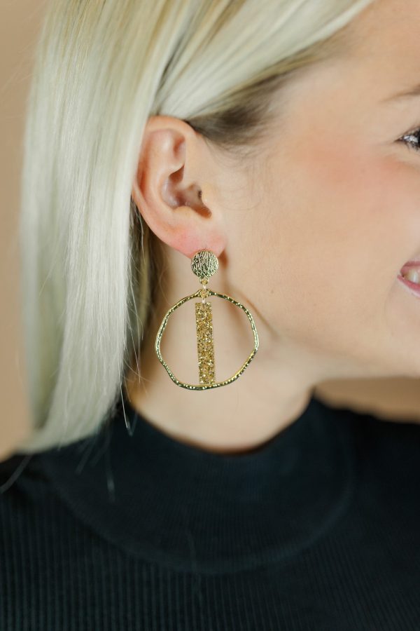 Gold Glitter Stick Hoops For Discount - Image 3