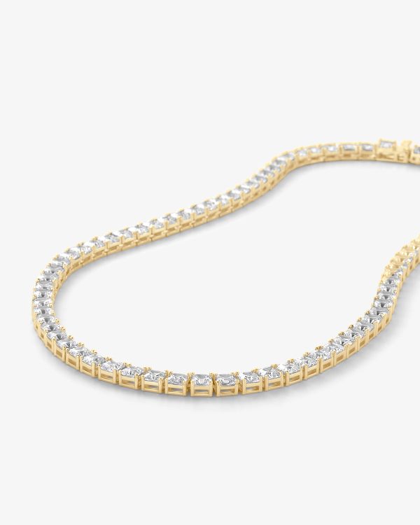 The Queen s Tennis Necklace 18  - Gold|White Diamondettes on Sale - Image 3