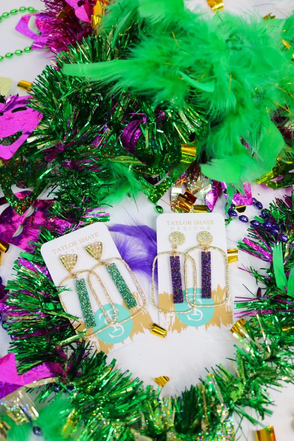 Mardi Gras Glitter Stick Hoops For Sale