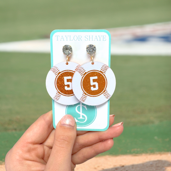 Orange Glitter Custom Number Baseballs on Sale