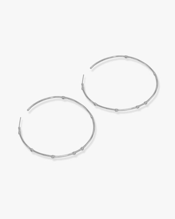 Big Ass Hoops 2  - Silver|White Diamondettes For Sale - Image 3