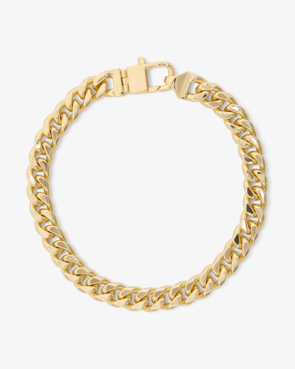 Julian Cuban Chain Bracelet 6.8mm - Gold Hot on Sale