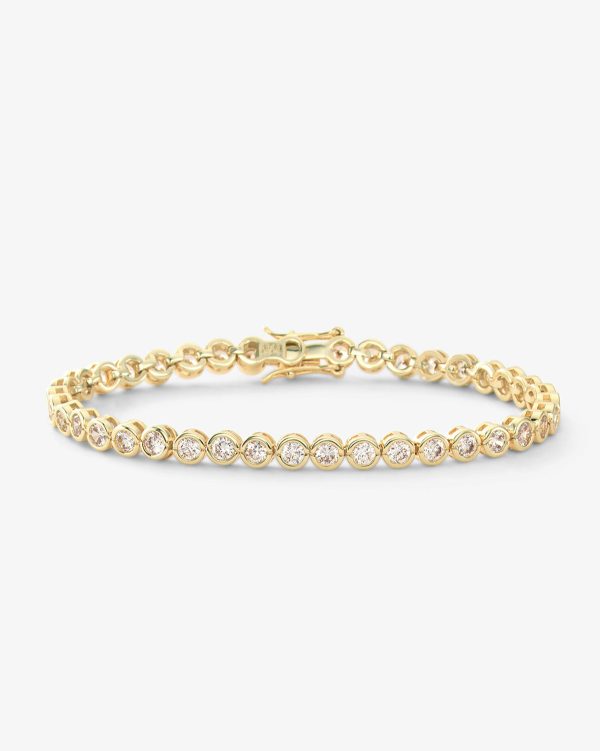 Baroness Tennis Bracelet - Gold|White Diamondettes Discount
