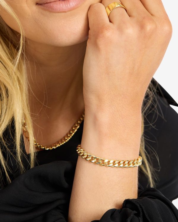 Julian Cuban Chain Bracelet 6.8mm - Gold Hot on Sale - Image 3