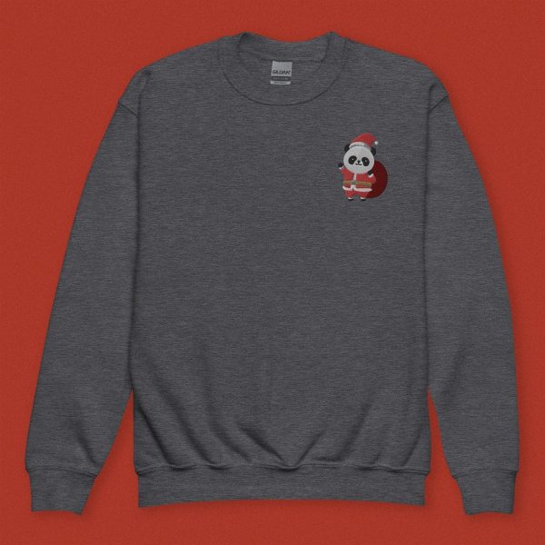 Panda Santa Embroidered Kids Sweatshirt on Sale - Image 5